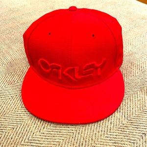 New Era Oakley Red Fitted Flat Bill Hat 7 3/8